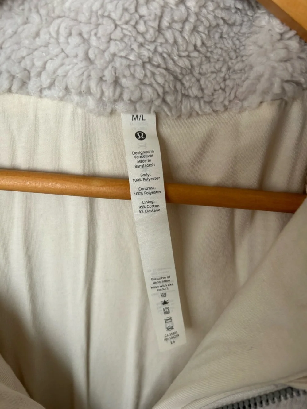 Lululemon Long Textured Fleece Jacket Sherpa Teddy